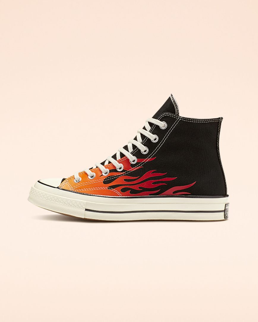 Tenisi Inalti Dama Converse Chuck 70 Archive Print Negrii Rosii | RO Z0XOF940